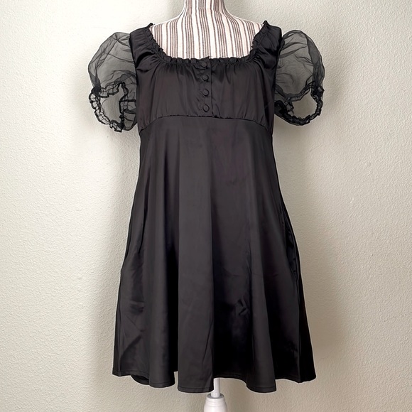 Lazy Oaf Pretty Ugly Babydoll Dress Black 12 - Picture 6 of 14